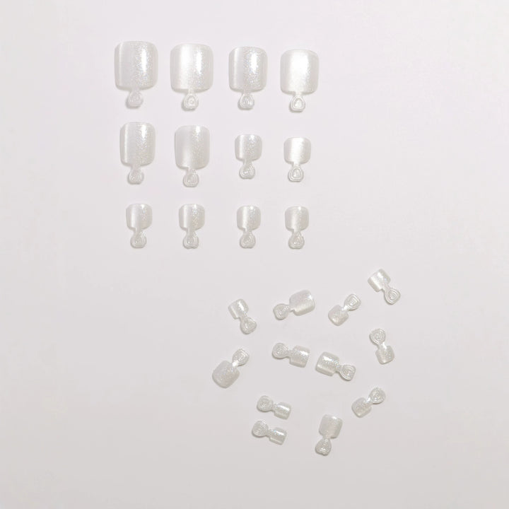 Premium Glittering Pedicure Press-On Nail Set Bowlift