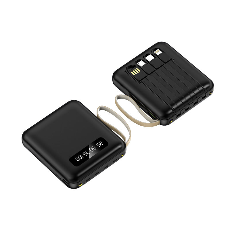 Slim Powerbank with Integrated Cables Bowlift