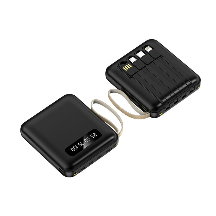 Slim Powerbank with Integrated Cables Bowlift