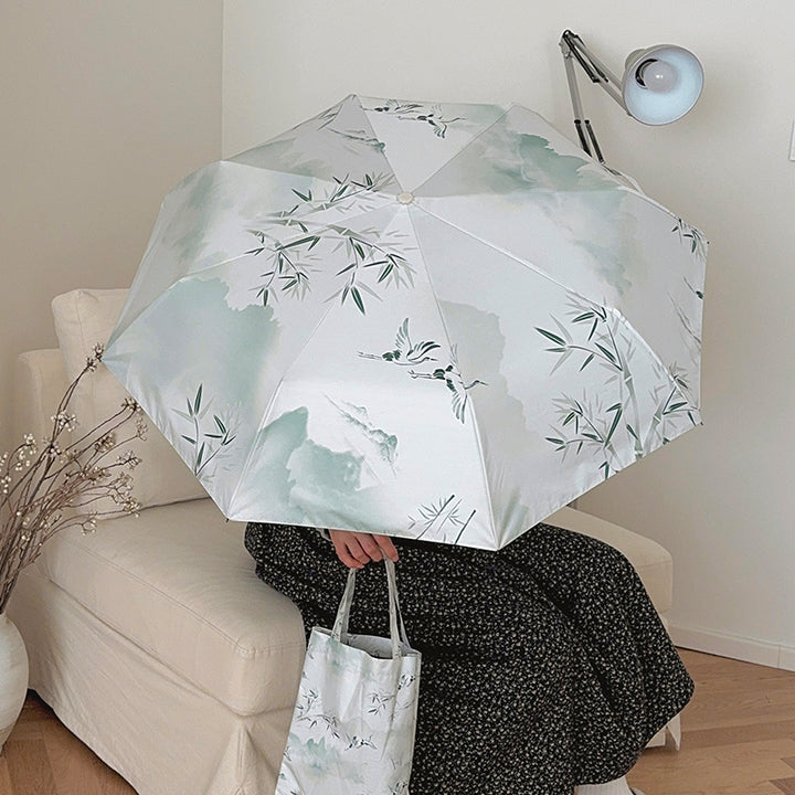 Women's shopping bag with integrated foldable umbrella Bowlift