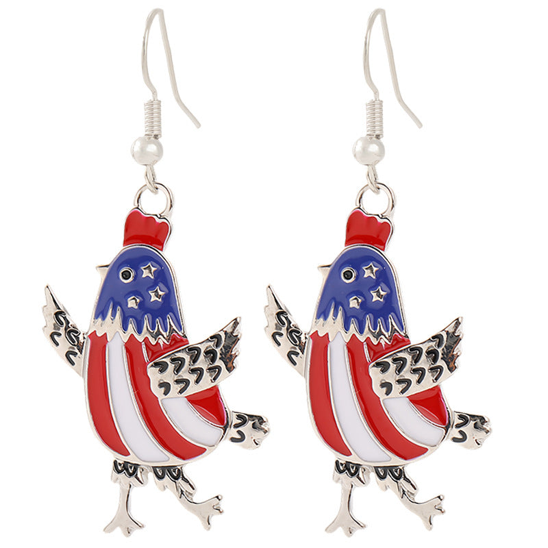 Women nan enamel horseshoe earrings with star motif and fishhook closure Bowlift
