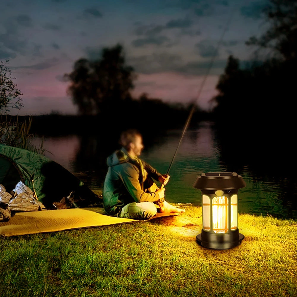 Solar-Powered Rechargeable LED Mosquito Zapper Lantern Bowlift