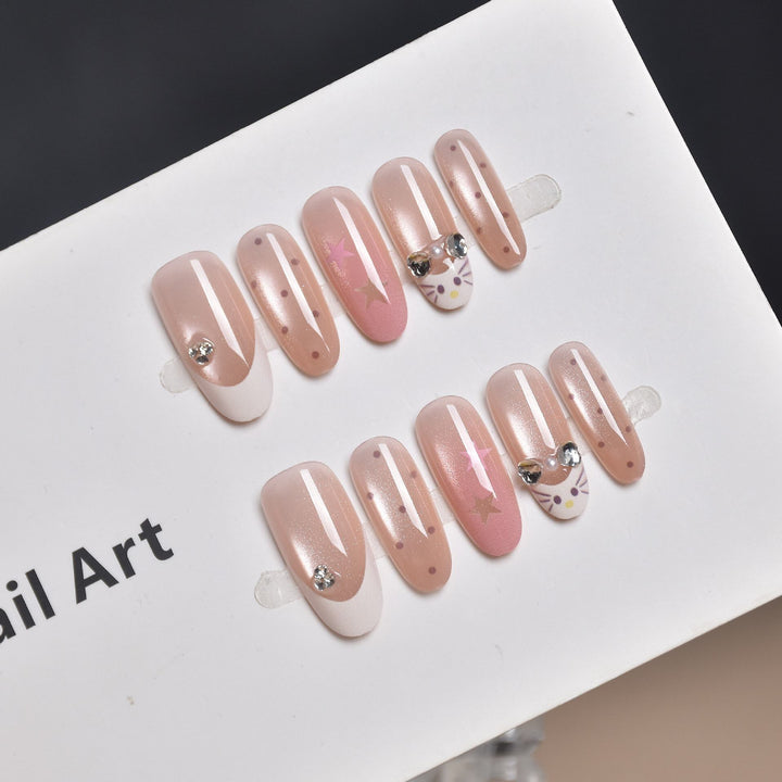Artistic Press-On Nail Extensions Bowlift