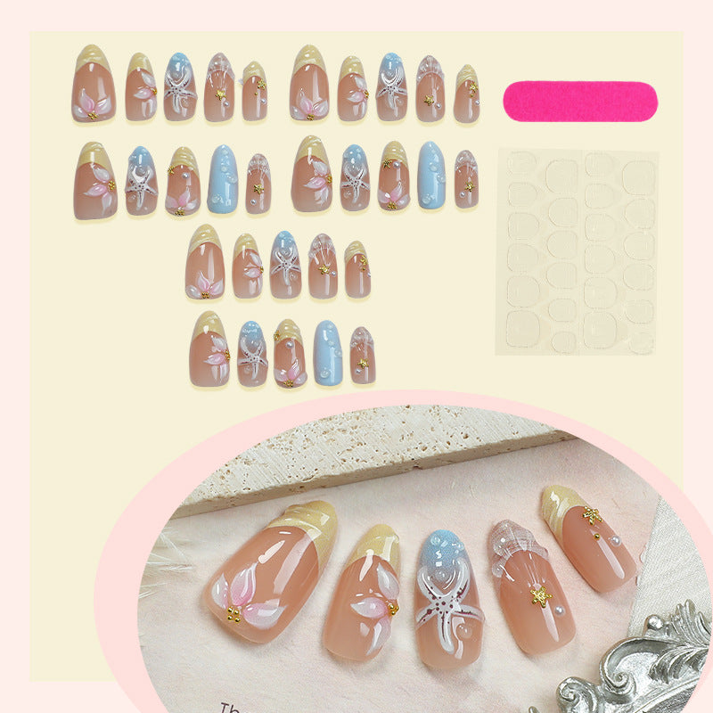 Floral Decorative Press-On Nail Set Bowlift 1788495993
