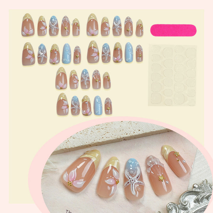 Floral Decorative Press-On Nail Set Bowlift 1788495993