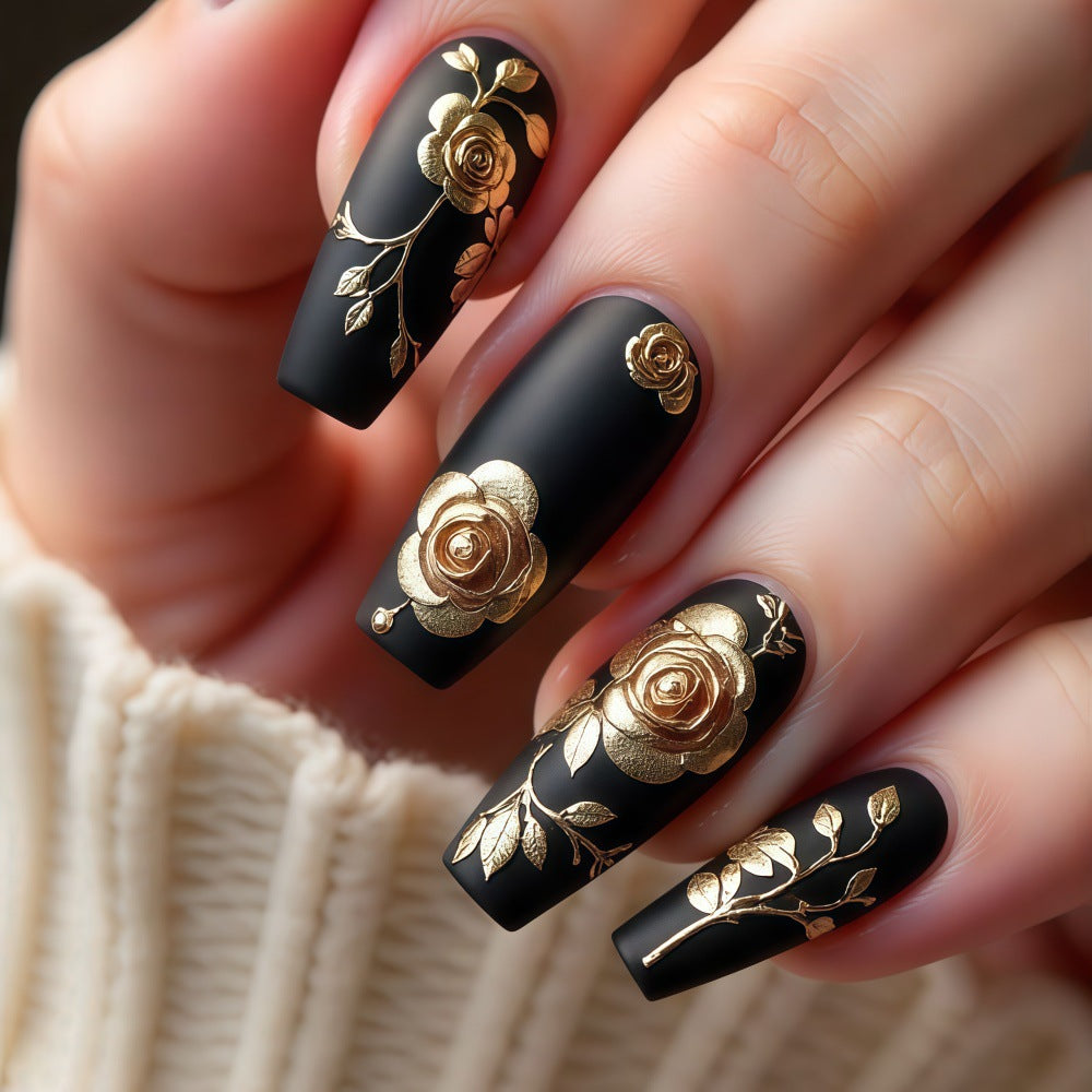 Artful nail tips with floral accents Bowlift