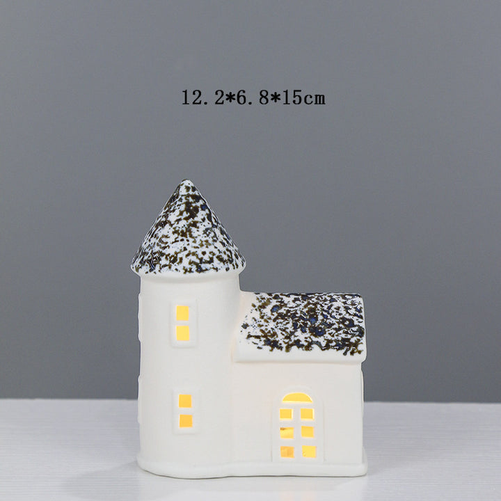 Decorative Ceramic House Lantern Bowlift 1790310186