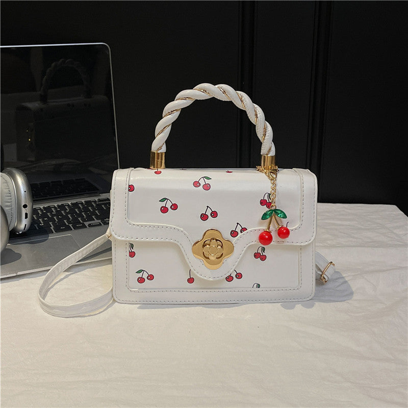 Playful Cherry Print Mini Satchel Handbag Bowlift