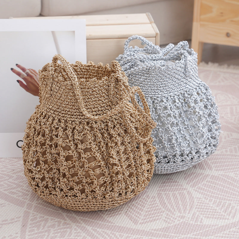 Handmade Macrame Bag with Open Structure Bowlift