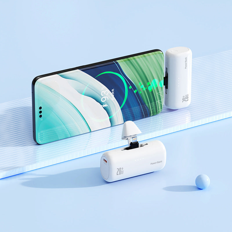 Ultra-compact power bank with integrated charging cable Bowlift