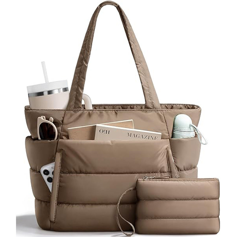 Fashionable everyday tote bag with multiple storage Bowlift
