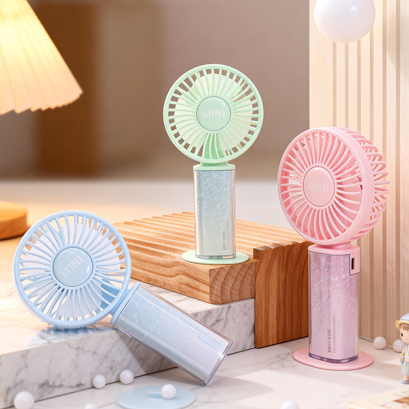 Women's Portable Hand Fan with Flexible Tilt and USB Charging Bowlift