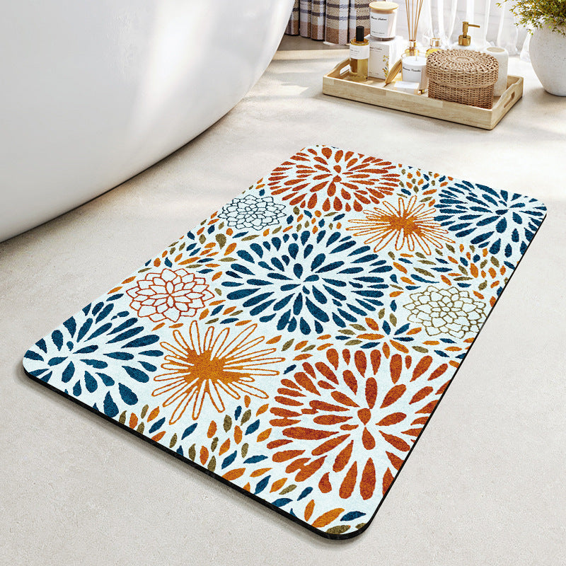 Stylish Geometric Pattern Bathroom Mat Bowlift