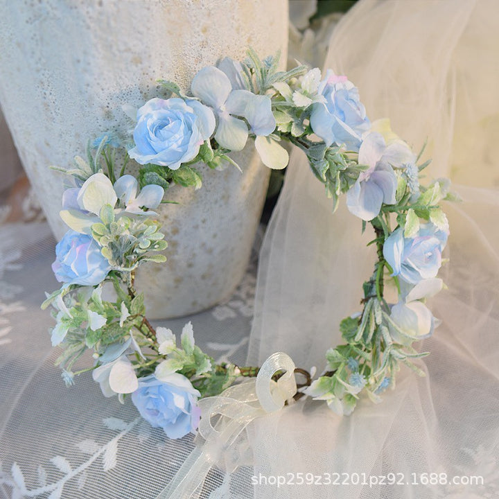 Handmade Romantic Artificial Flower Crown Headband for Bridal and Festival Bowlift