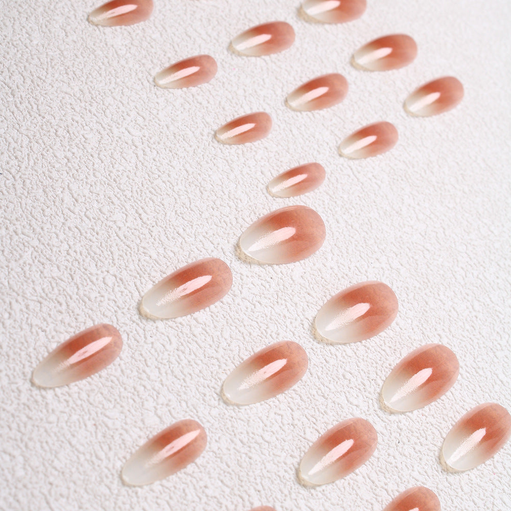 Elegant Ombre Almond Press-On Nails Bowlift
