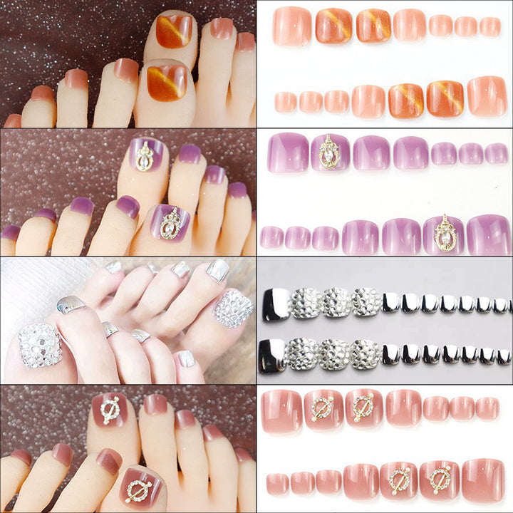 Decorative Press-On Toenail Art Set Bowlift