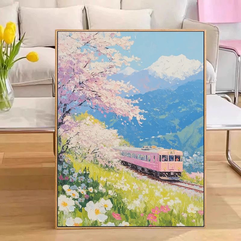 Scenic Train Landscape Wall Art Bowlift