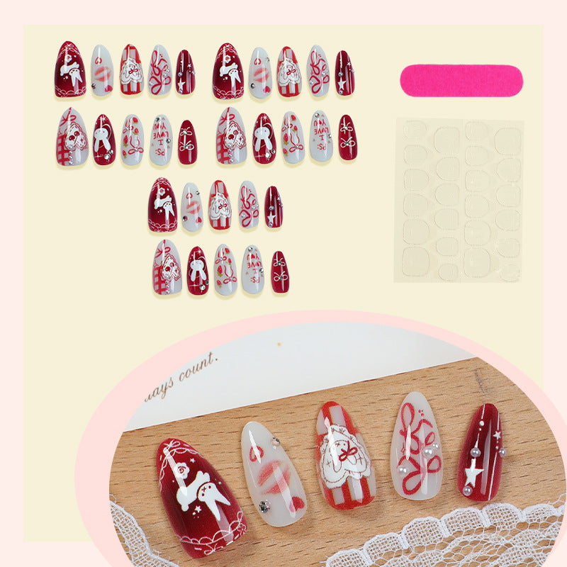 Romantic Themed Press-On Nail Art Set Bowlift