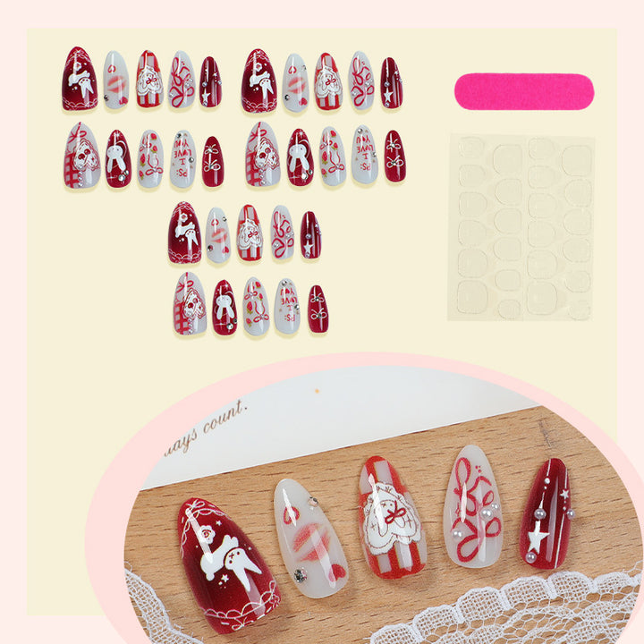 Romantic Themed Press-On Nail Art Set Bowlift