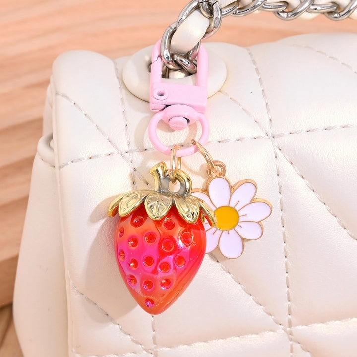 Keychain with Fruity Strawberry Design Bowlift