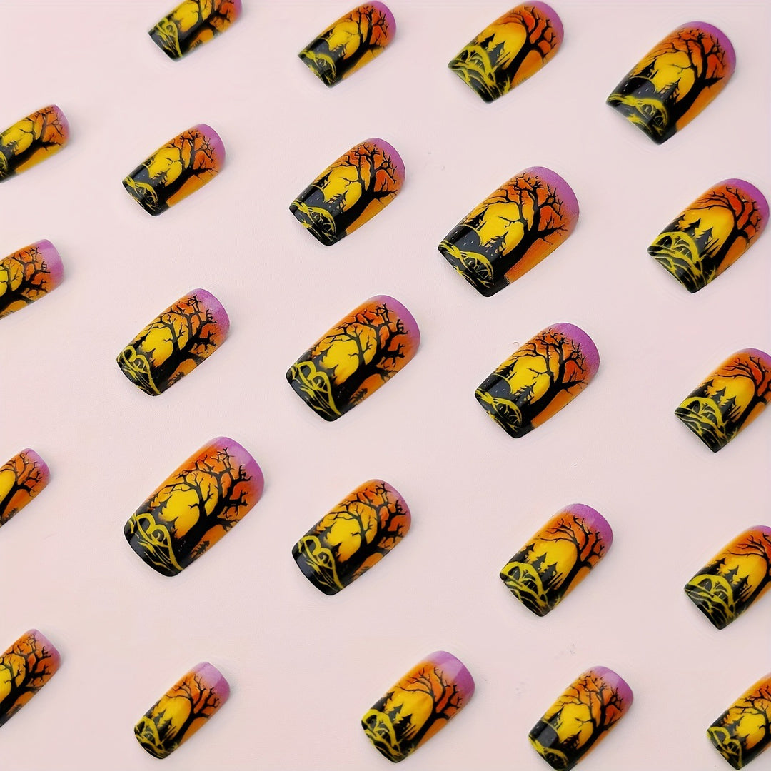 Artificial nails with winter dried flower design Bowlift