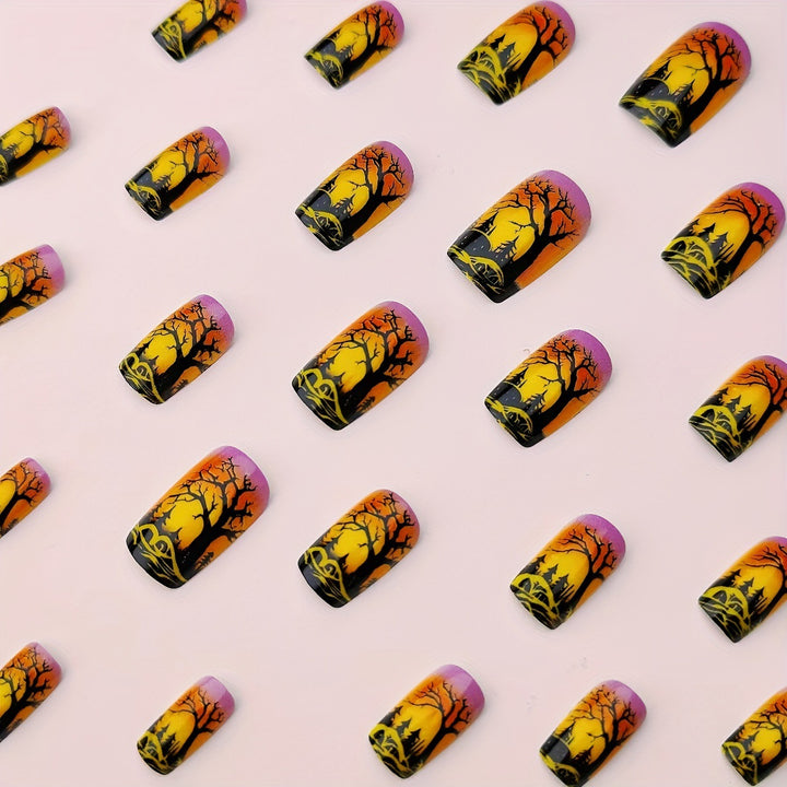 Artificial nails with winter dried flower design Bowlift