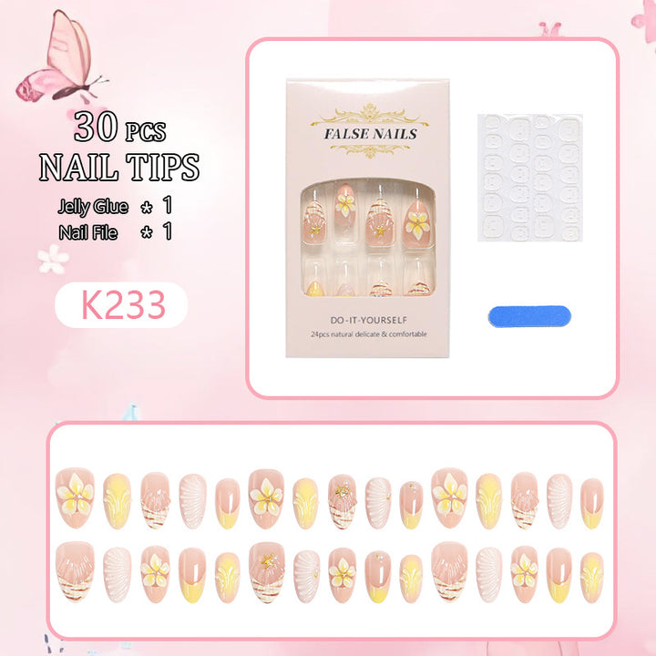 Artificial nails in luxurious flower and gold design Bowlift