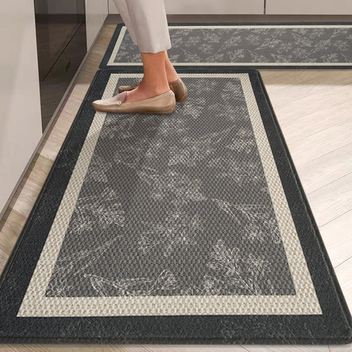 Elegant Floral Pattern Kitchen Runner Mat