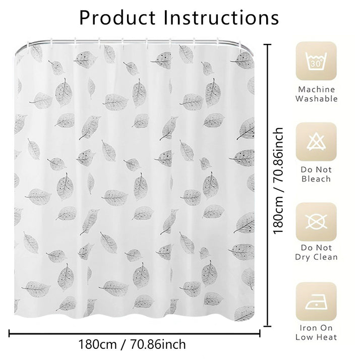 Leaf-Patterned Shower Curtain Bowlift
