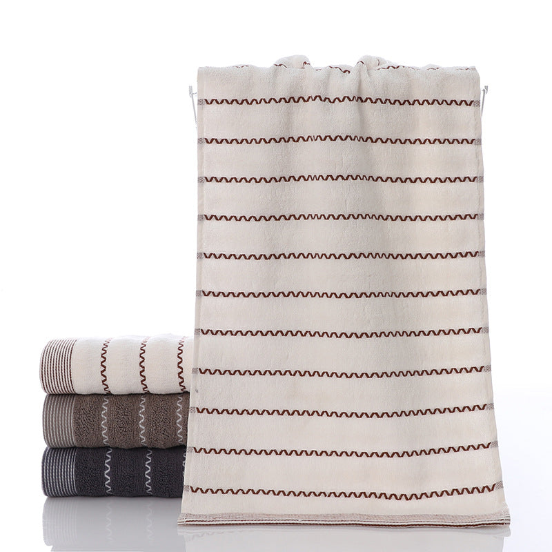 Ladies terry bath towel with modern stripes Bowlift