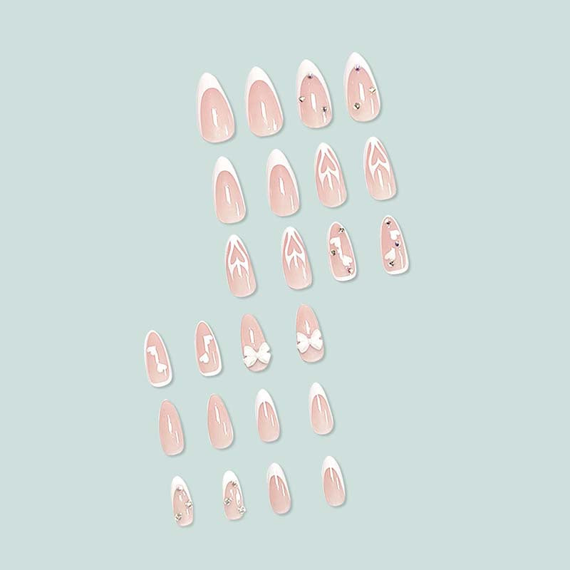 Artistic stiletto nails with heart design Bowlift