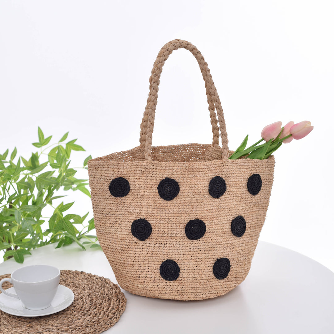 Handcrafted tote bag with colored appliques Bowlift