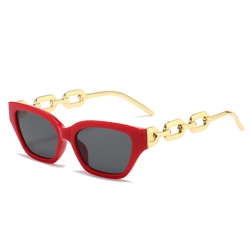 Ladies fashionable Cat-Eye sunglasses with luxurious chain frame Bowlift