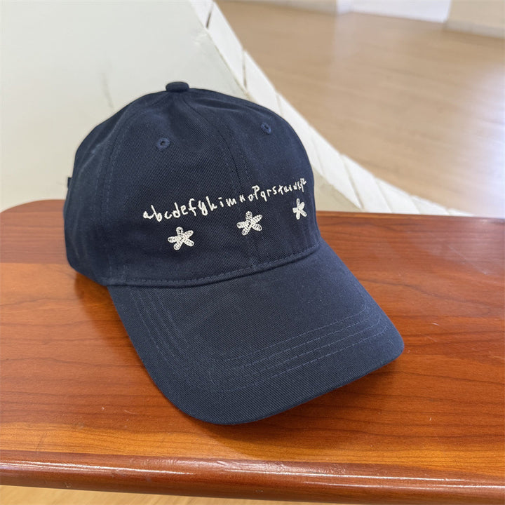 Women's Casual Embroidered Cotton Baseball Cap Bowlift