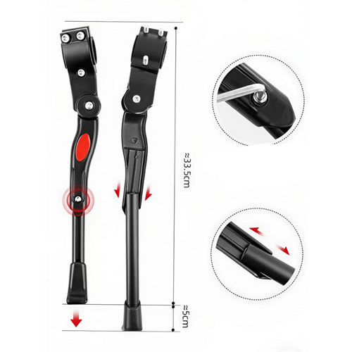 rear-mount telescopic bicycle kickstand with reinforced hinge Bowlift