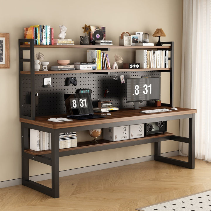 Multifunctional workspace with shelf Bowlift