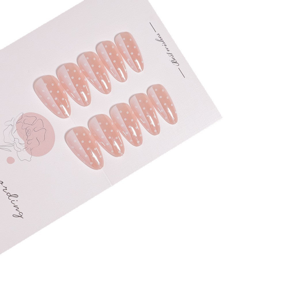 Artistic Polka Dot Stiletto Press-On Nails Bowlift
