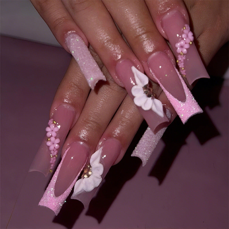 Elegant Floral Press-On Nail Art Set Bowlift 1788496102