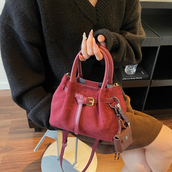 Elegant Suede Handheld Bag Bowlift
