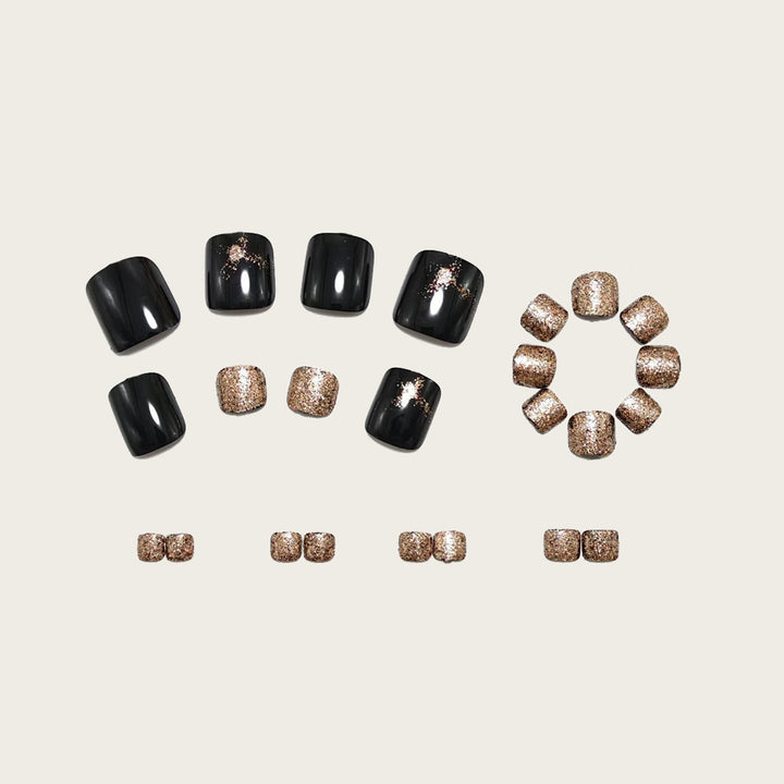 Artificial Nail Set with Glitter Accents Bowlift