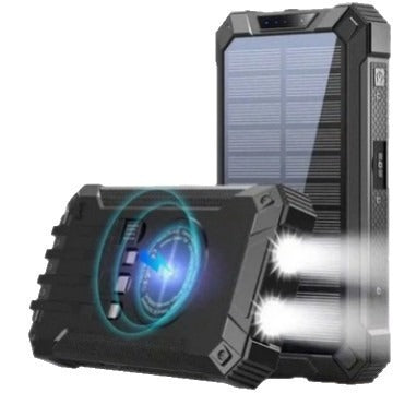 Solar-powered power bank with LED light Bowlift