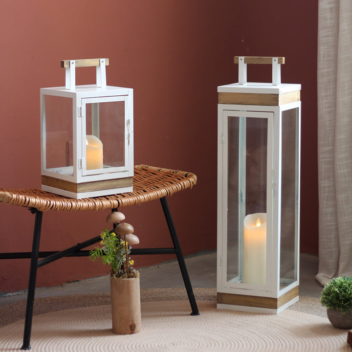 Decorative Lantern with Wooden Handle Bowlift
