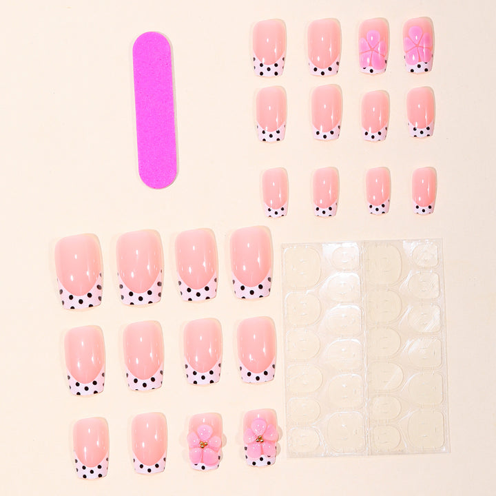Floral Accent Gel Nail Extensions Bowlift