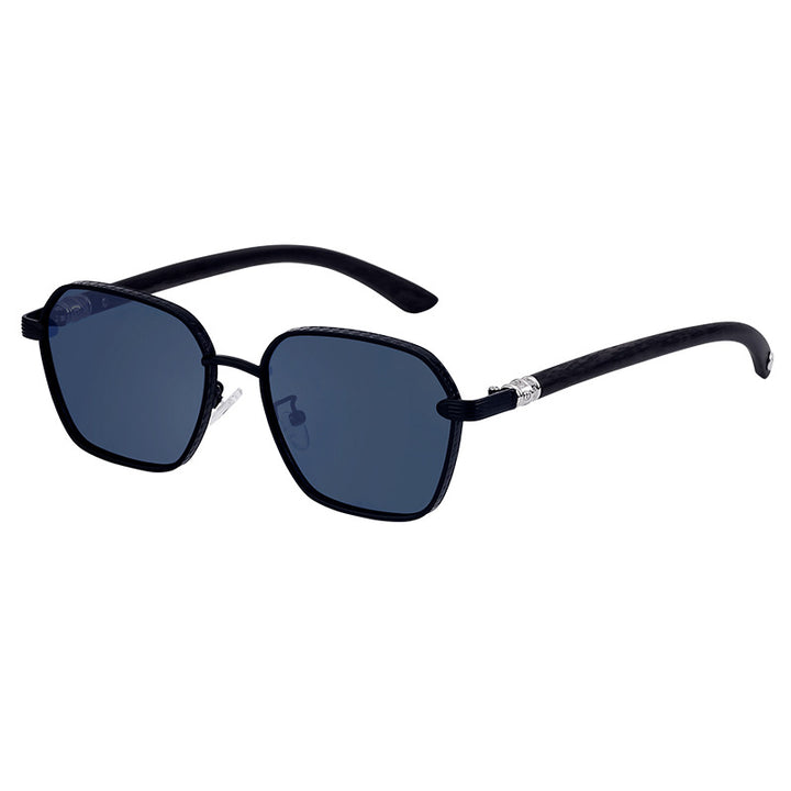 Designer Square Metal-Frame Sunglasses with Gradient Polarized Lenses Bowlift