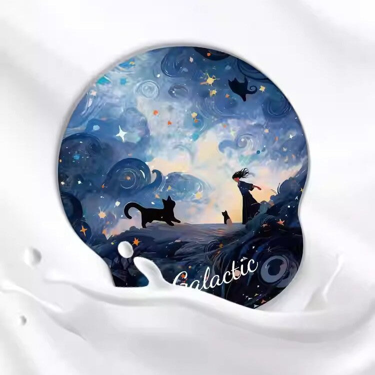 Artistic Nebula-Themed Mouse Pad Bowlift