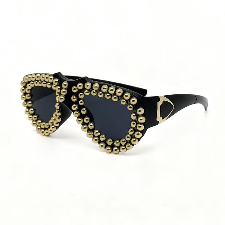 Ladies fashionable heart sunglasses with rhinestone embellished frame Bowlift