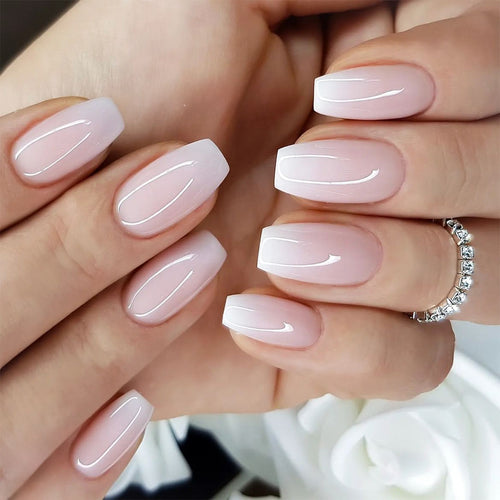 Premium Press-On Nail Kit with Natural Gradient Finish Bowlift