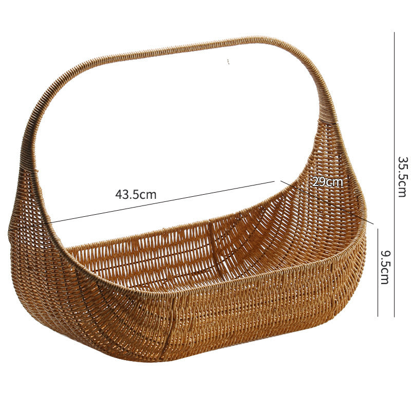 Handcrafted Curved Woven Storage Basket Bowlift