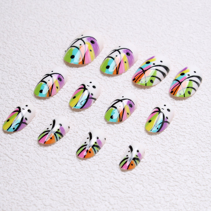 Artistic Abstract Pattern Press-On Nails Bowlift