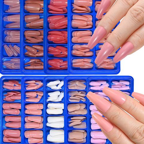 Luxurious Long Dual-Shape False Nail Set Bowlift